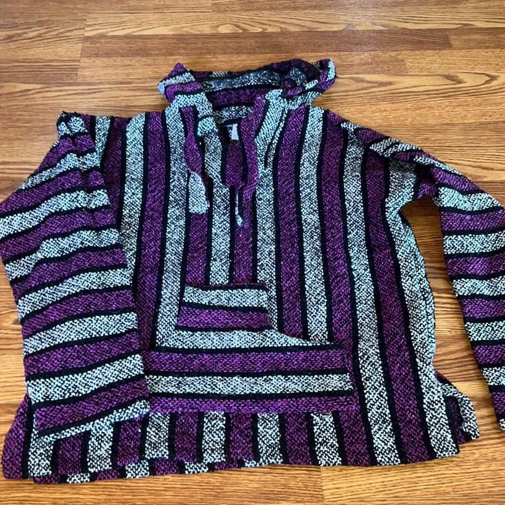 Handmade Drug Rug Hoodie from Mexico - Picture 1 of 4